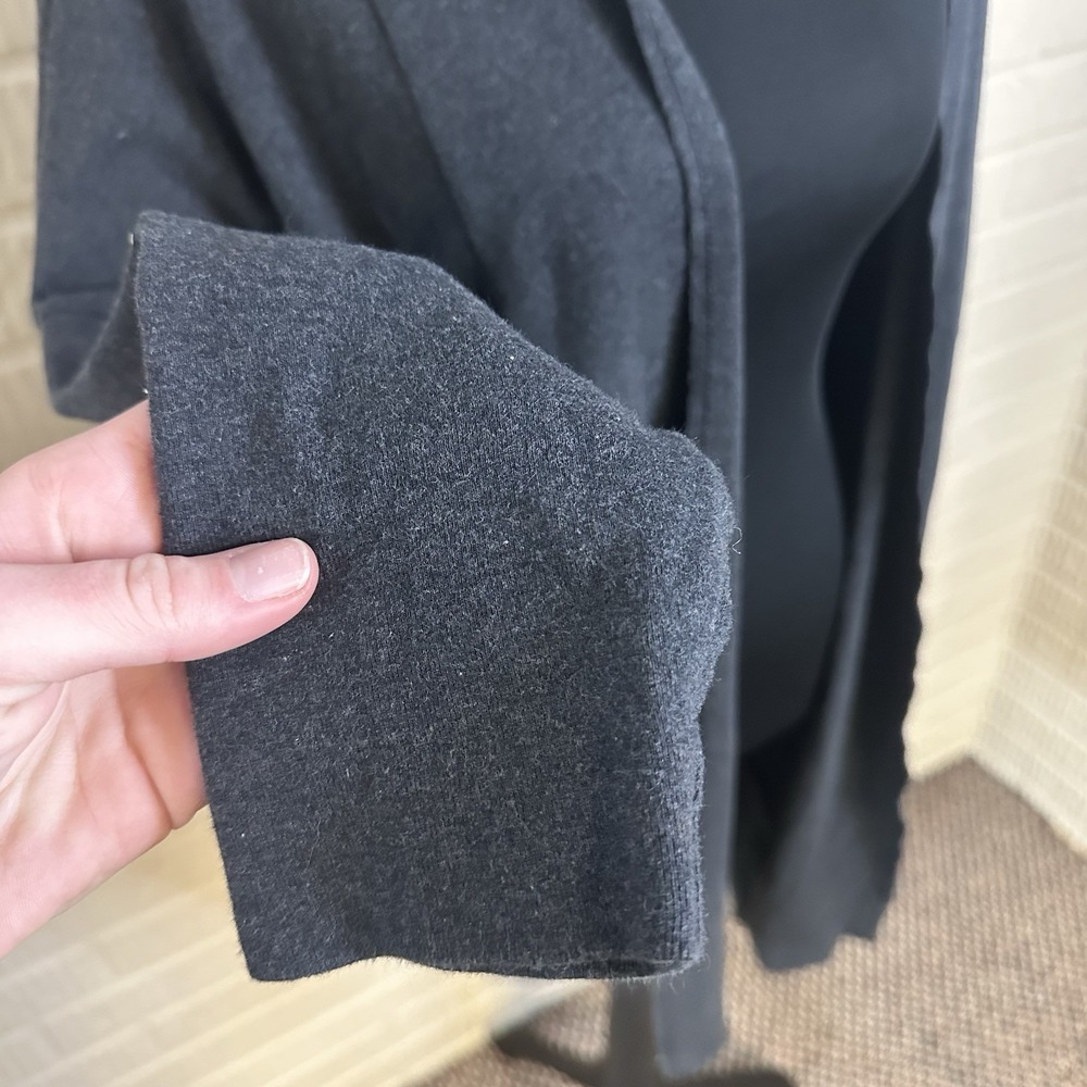 Pact Knit Long Dark Gray Cardigan M/L 100% Organic Cotton Pockets Loungewear - Picture 4 of 7